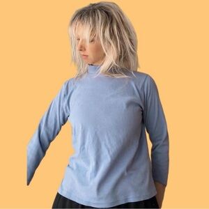 Jennifer Moore Lavender Mock Neck Long Sleeve Top